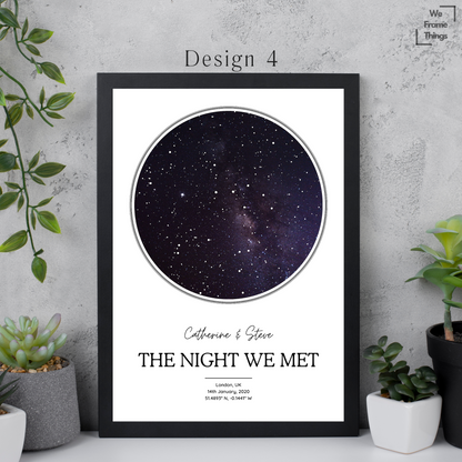 Framed Star Map Art - Custom Night Sky Print