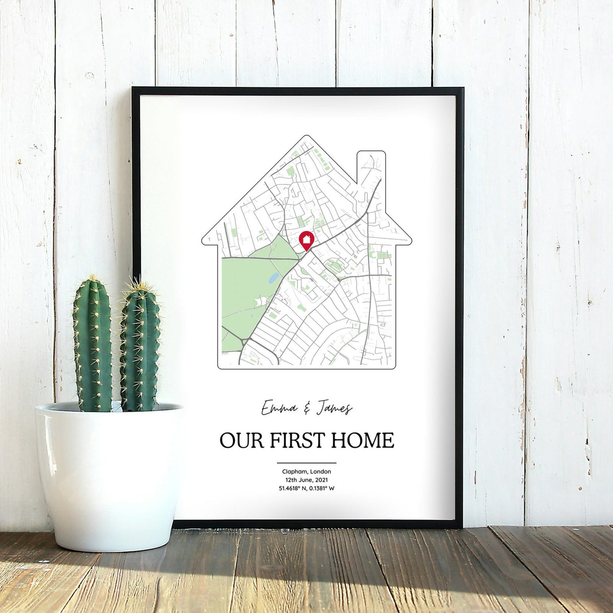 Personalised New Home Map Print - House Shaped Street Map Gift