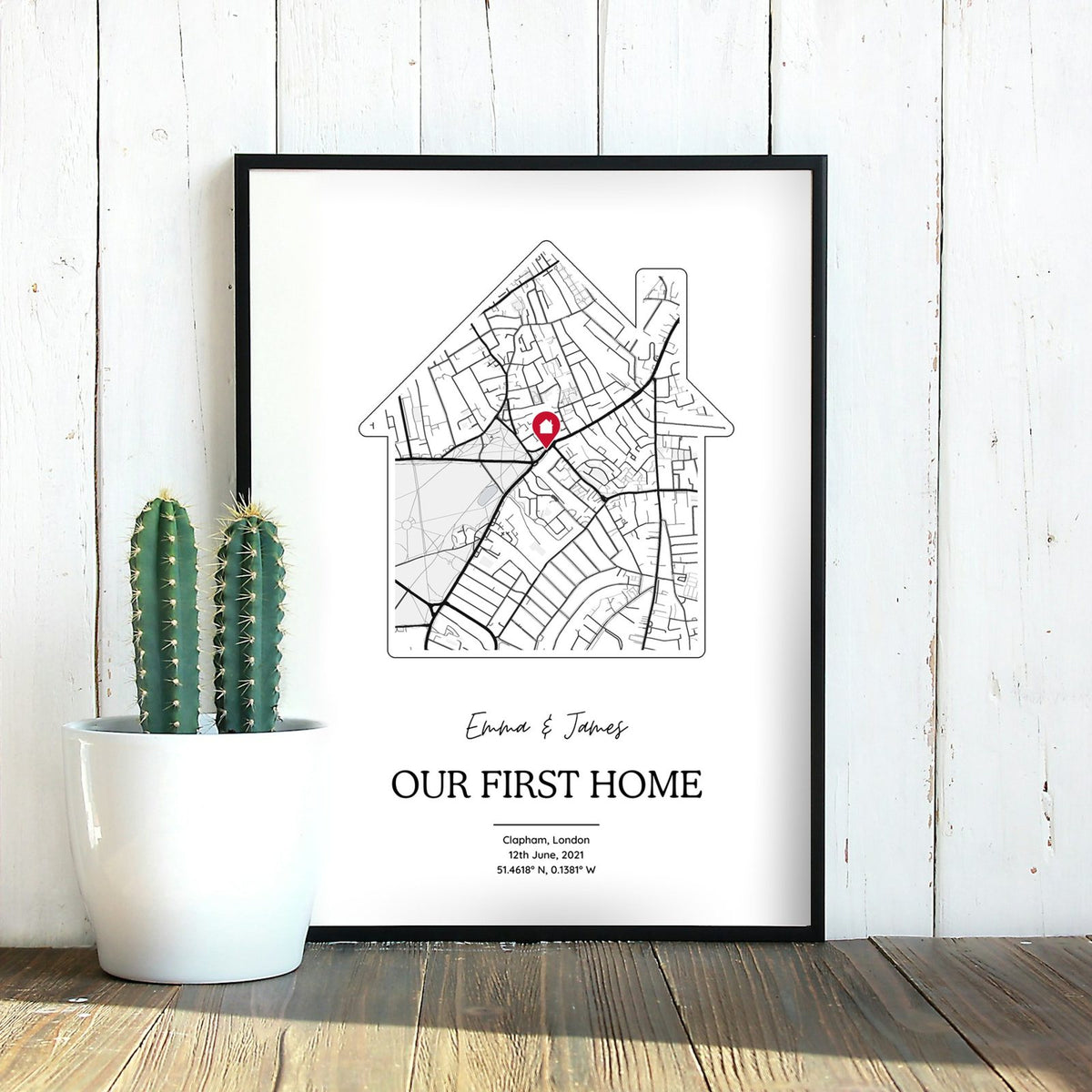 Personalised New Home Map Print - House Shaped Street Map Gift